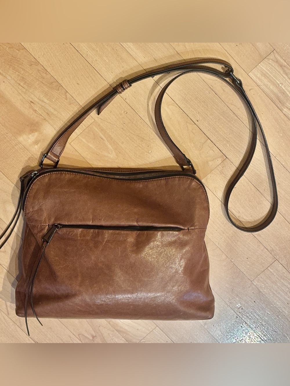 HOBO Brown Leather Crossbody Bag Medium Size - Super Supple Leather